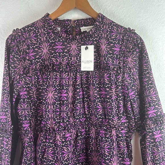 NWT new Allison New York Sandra Dress - Plum Kaleidoscope - Picture 6 of 9